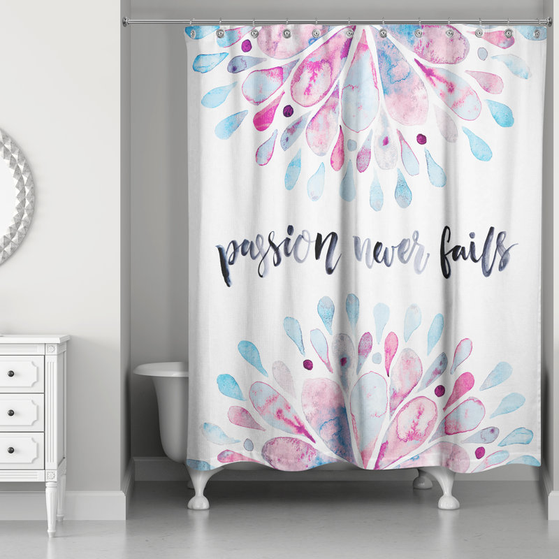 Rideau de douche simple la passion n’échoue jamais Plimpton