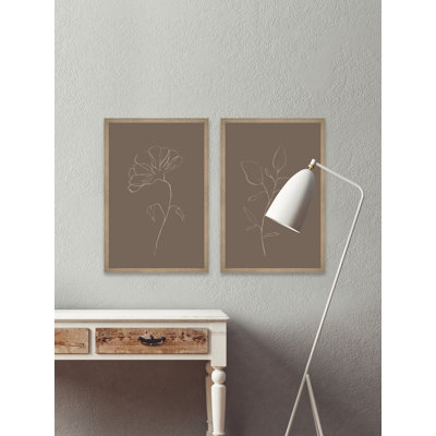 " Leaves And Flower " 2 - Pieces