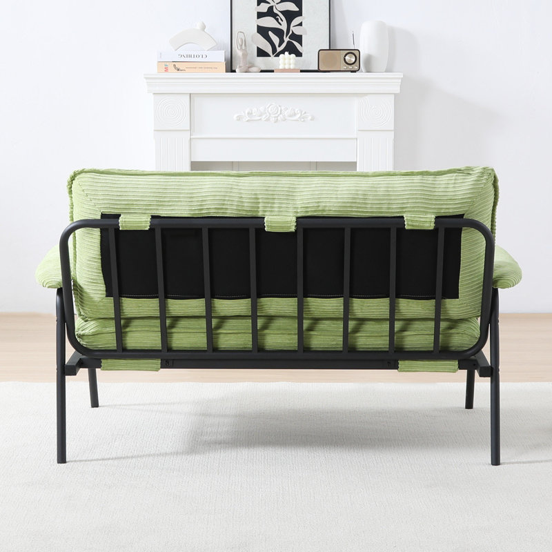 Compact 2-Seater Sofa with Tufted Back and Metal Frame for Small Spaces, Green