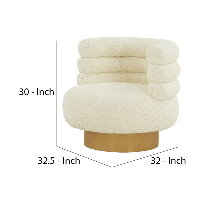 Fauteuil demi-tonneau en polyester 32,5 po
