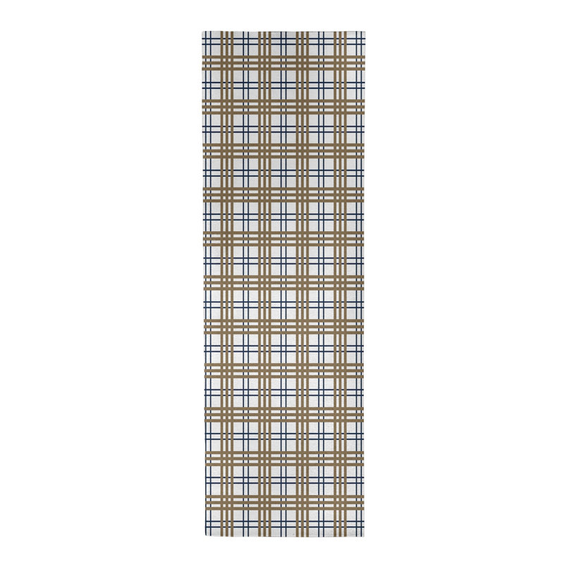 Tapis beige / blanc à carreaux, Tapis de couloir 2 pi 6 po x 8 pi