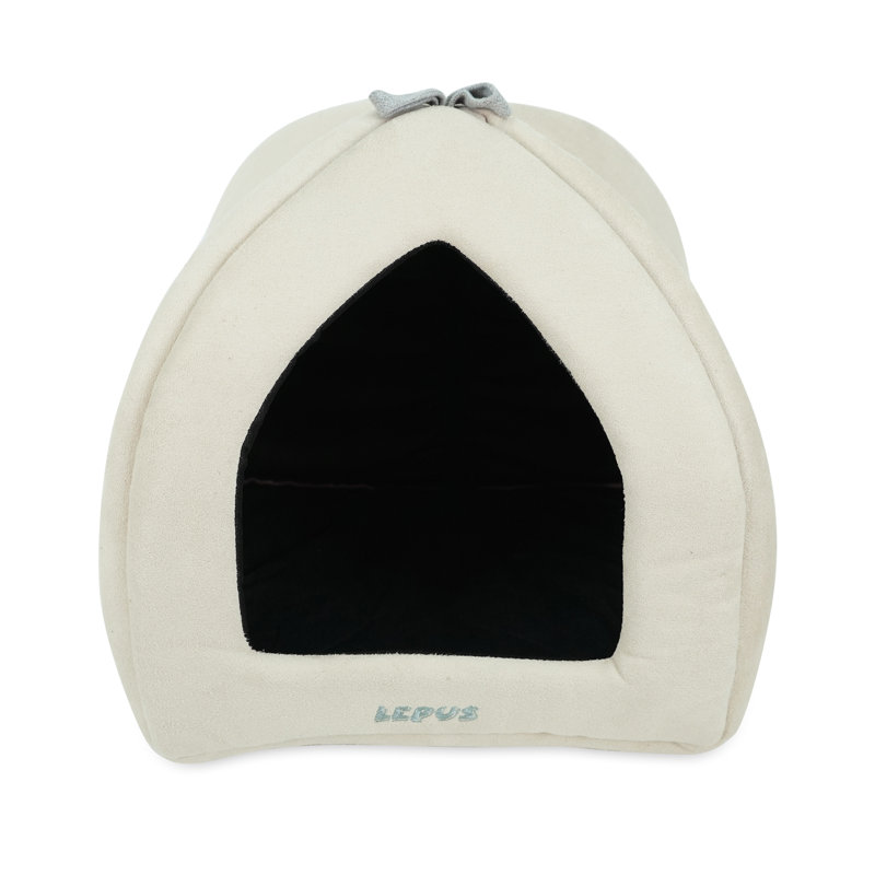 Lit pour chien à capuche, Petit (l 13,8 po x P 13,8 po x H 13,8 po), Blanc