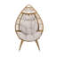 Chaise Cozy Teardrop avec finition brune - Coussin de siège beige