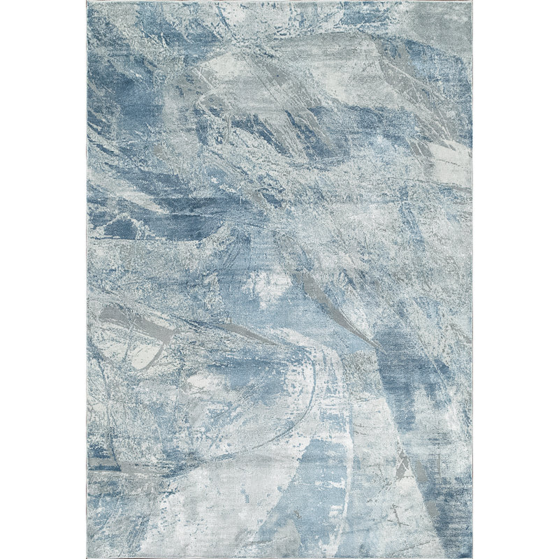 Tapis bleu Diaonetta, Rectangle 3 pi 11 po x 5 pi 7 po