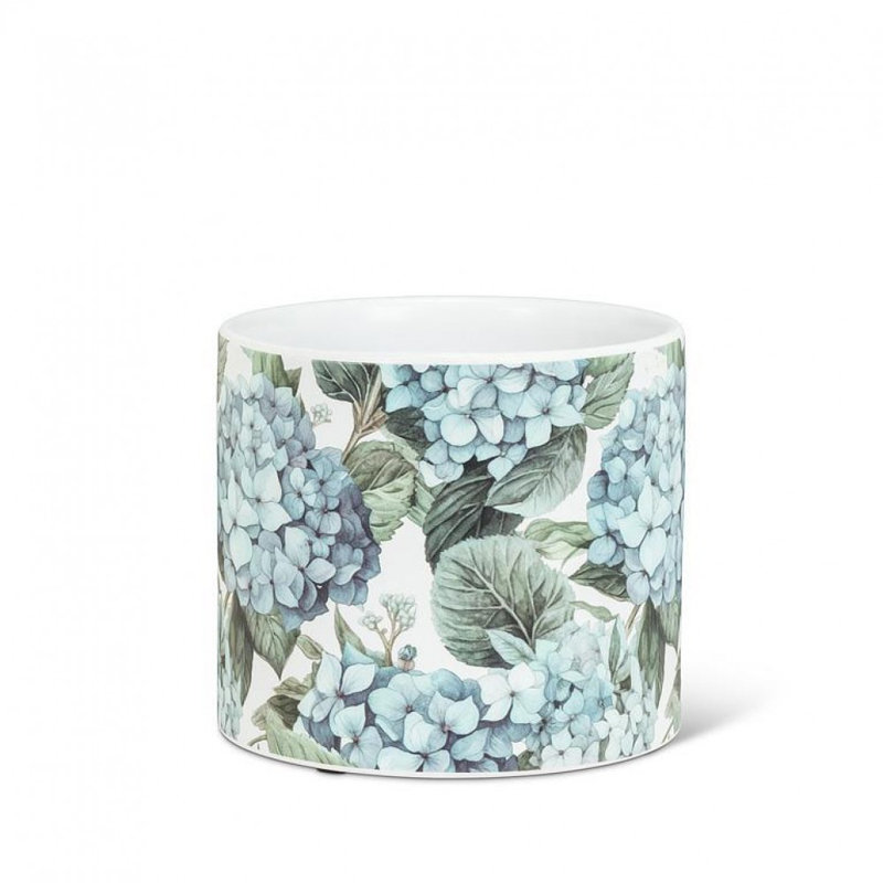 Hydrangeas Print Planter, 4" H x 4.5" W x 4.5" D