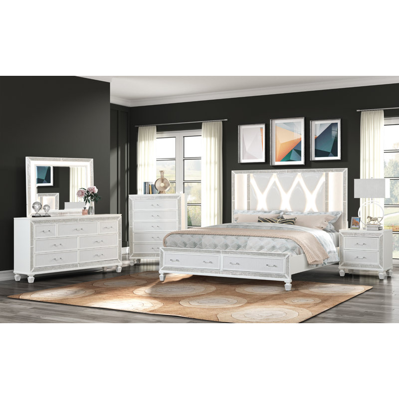 Miroir pour commode moderne et contemporain, Blanc