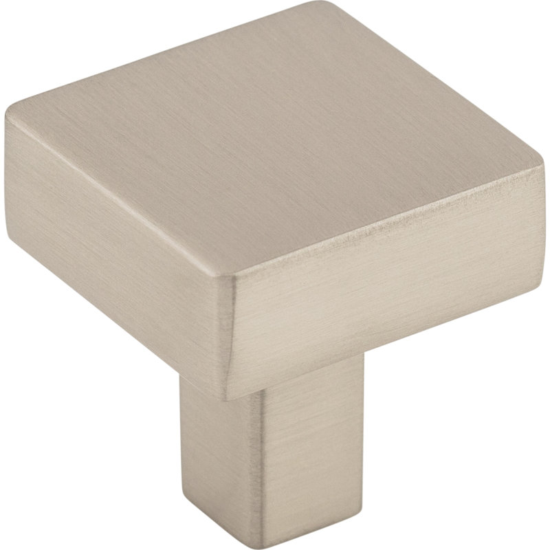 Channing 1 1/16" Length Square Knob, Brushed Satin Nickel