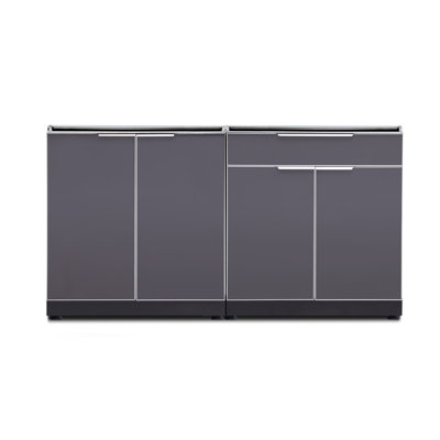 Ensemble de 2 armoires modulaires en aluminium pour l'extérieur l 64 po x P 24 po x H 36,5 po
