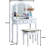 White Vanity Make Up Furniture - Four Drawer Cabinet And Upholstered Stool Wooden Table , , With A Handcrafted Finish Four Storage-440447268