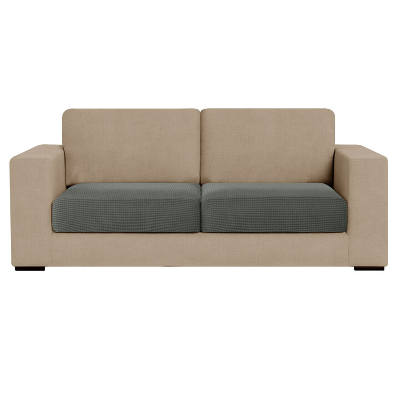 Box Cushion Loveseat Slipcover, Dark Cyan Polyester Blend