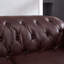 Canapé rembourré en similicuir de 85,8 po Chesterfield