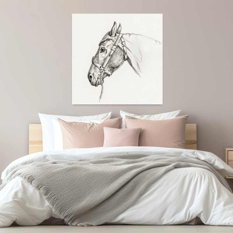 Tête de cheval, art mural rétro rétro, H 32 po x l 32 po
