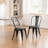Modern Counter Stool with Metal Frame, Stacking Side Chair, Armless Dining Chair, Indoor Outdoor Patio Chair-1263284690