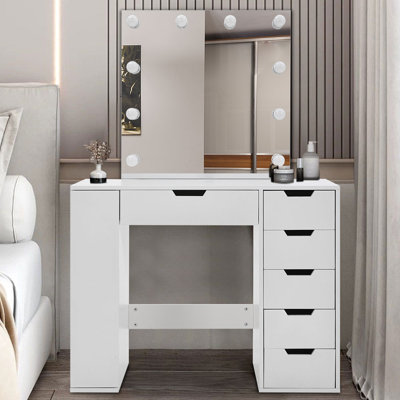 Moravian Dressing Table with LED Lighted Mirror