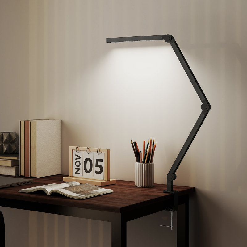 Adjustable Aluminium, Plastic Desk Lamp, Black