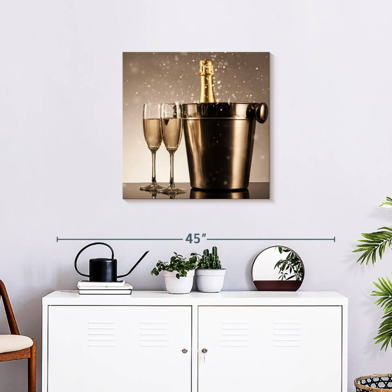 Yarlin Golden Champagne Celebration, 24" H x 24" W