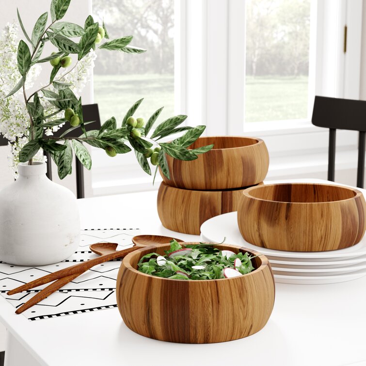 Individual Wood Salad Bowl Sets