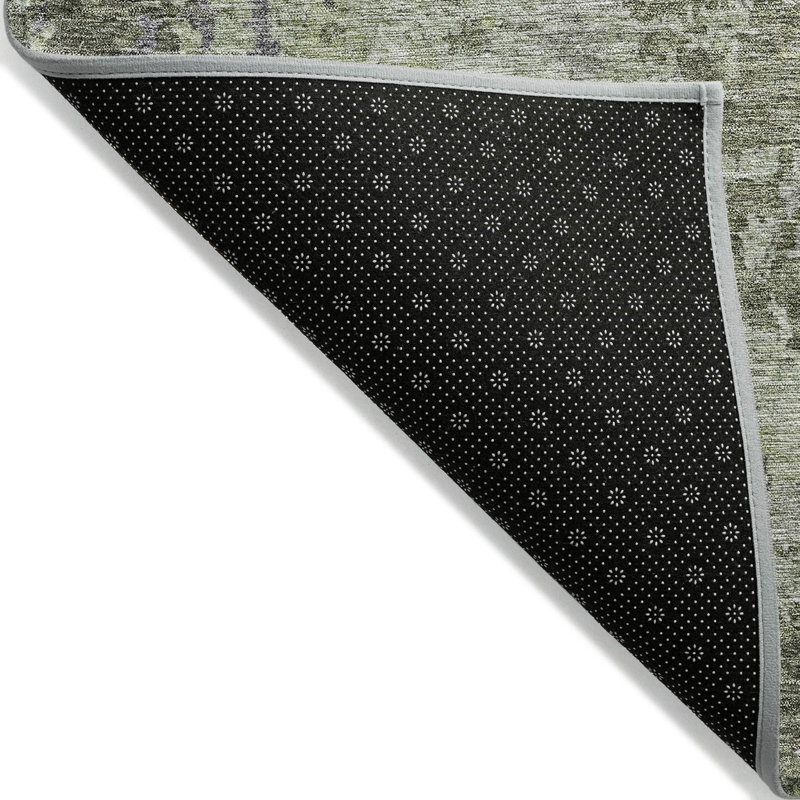 Kairi Green Washable Indoor-Outdoor Rug - , 8' x 8'
