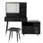 Compact Dressing Table With 3 - Color Adjustable Lights, Drawer Storage, And Built In Power Outlet, Ideal For Small Spaces Fluted Glass Door Modern Length, Equipped Pu Cushioned Stool Exquisite Craft-161468245
