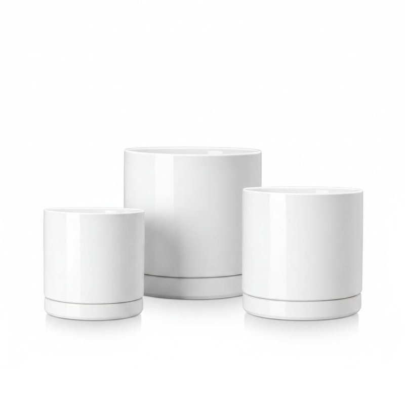 Ceramic Pot Planter, White