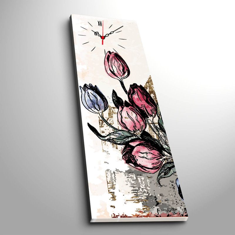 Horloge murale élégante en toile 11,8 po x 35,4 po | Toile 100% suède avec cadre 100% bois (épaisseur: 1,2 po) | Décoration élégante pour le salon, la chambre à coucher et le bureau, design intemporel