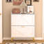 Armoire à chaussures avec 2 tiroirs rabattables et tablettes ouvertes, armoire de rangement moderne pour chaussures d'entrée, étagère à chaussures cachée SlimNarrow-362914976