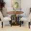 Table de salle à manger ronde élégante brune de 40 pouces avec base piédestal compacte-1501292442-1501292454