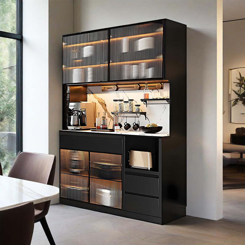 Buffet noir 55,12 po Modern Light Luxury, 84.65" H x 55.12" W