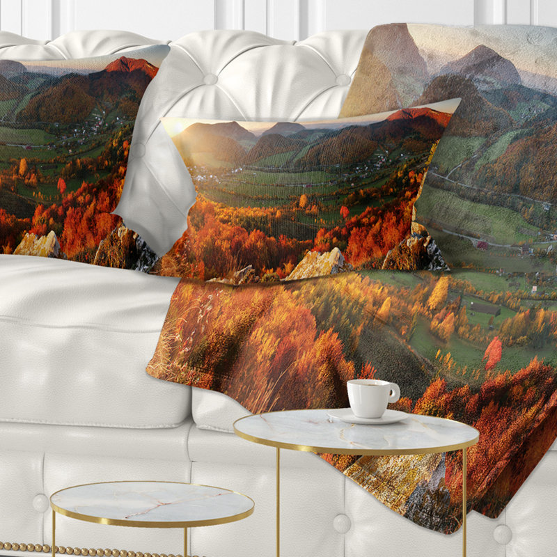 Coussin lombaire à montagnes pour photographie automne