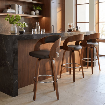 Pensacola Mid-century Swivel Counter Height Bar Stool