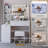 41" Large Size Left Drawer Desktop Vanity Table with Cushioned Stool and Touch Control LED Mirror-113847145