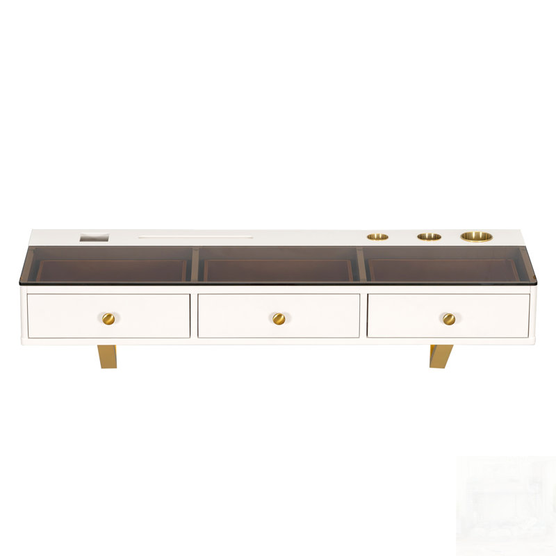 Floating Shelf With Drawer, Multi-Purpose Wall-Mounted Vanity Table For Bedroom And Bathroom, Light Beige