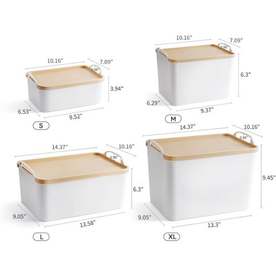8-pack Plastic Storage Bins With Lids