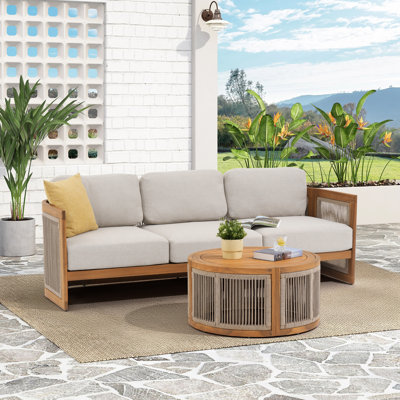 Ciclali Outdoor 2 Piece Seating Group With Cushions