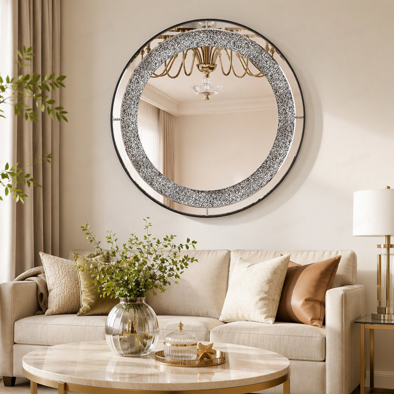Miroir rond en cristal 33,46 "(85cm)