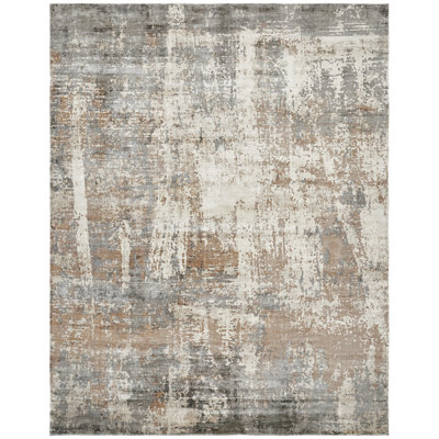 Abstract Area Rug in Brown