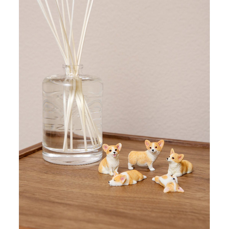 Ensemble de 5 figurines de chiots corgi 5 pièces Ainura