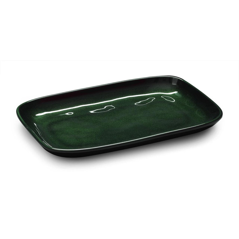 Green Melamine Rectangular Serving Platter Set