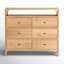 Rangement double 6 tiroirs de style Mid-Century l 44,9 po Kaela avec finition en chêne naturel chaleureux et quincaillerie en métal élégant-687641060