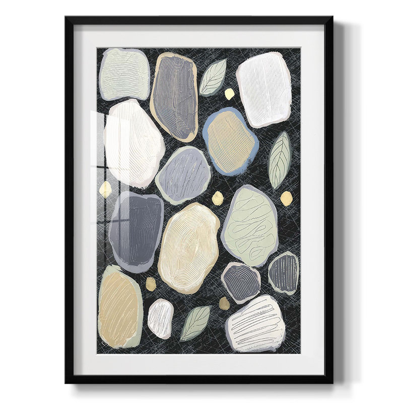 Stony Riverbed I -Framed Print, 25.5" H x 17.5" W, Black
