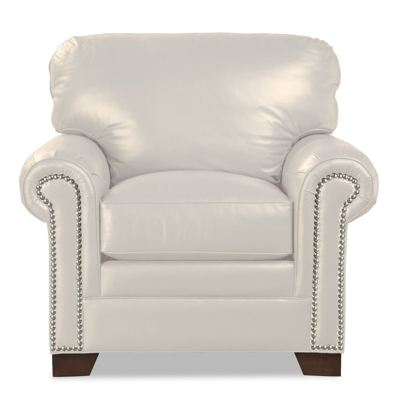 Fauteuil Niyan conforme à la norme CAL117 de 41 po de largeur, Cuir véritable crème