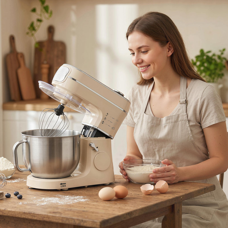 HOMCOM Stand Mixer, Cream