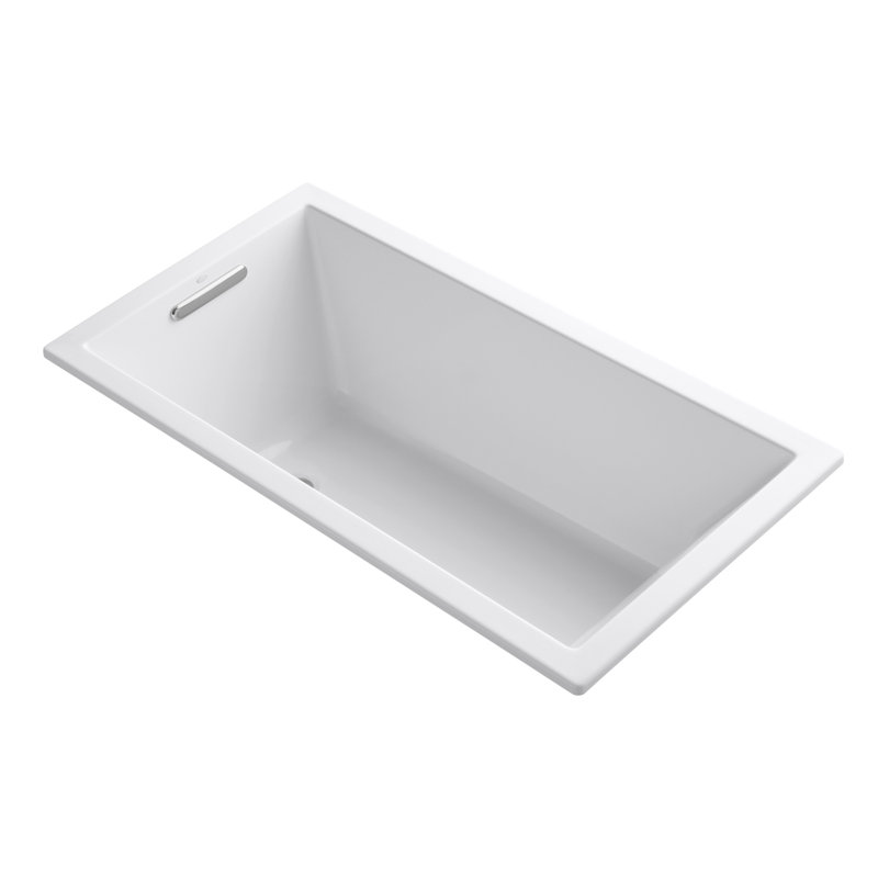 Underscore 60" x 32" Drop In Soaking Acrylic Bathtub, White, 21" H x 32" W x 60" D