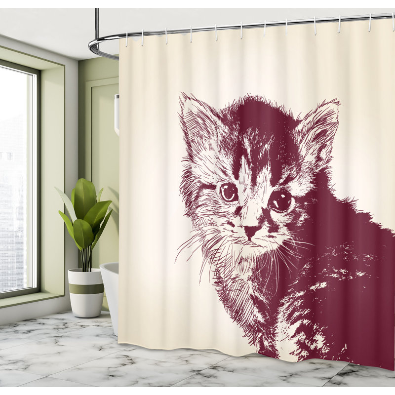 Shower Curtain with Hooks Included, 75"H x 69"W