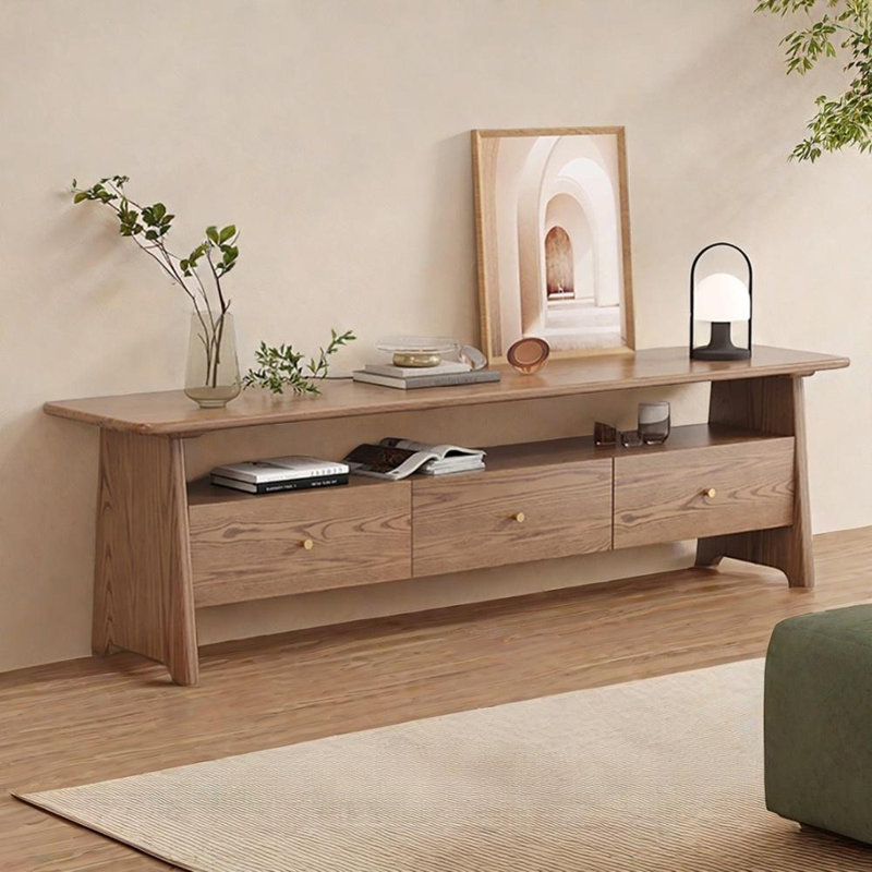 Modern simple solid wood TV cabinet