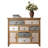 Vintage Style Wooden Accent Storage Chest with Seven Drawers and Two Side Cabinets, Rustic Carved Multicolor Finish Farmhouse Decor Dresser for Living Room, Bedroom, or Entryway Organization