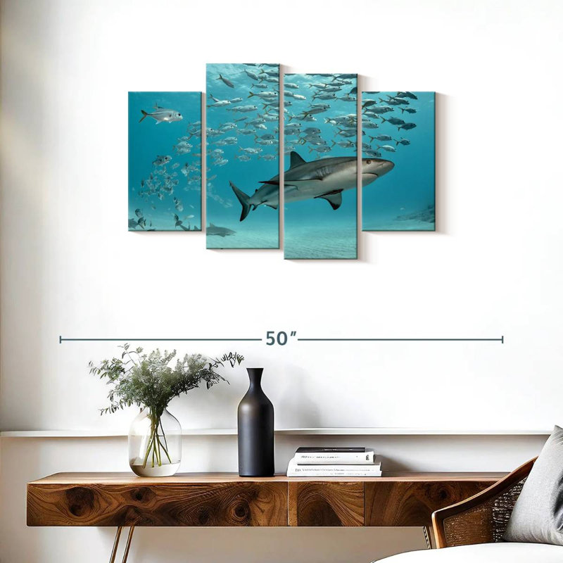 Brampt Caribbean Fish And Sharks, 22"H x 36"W