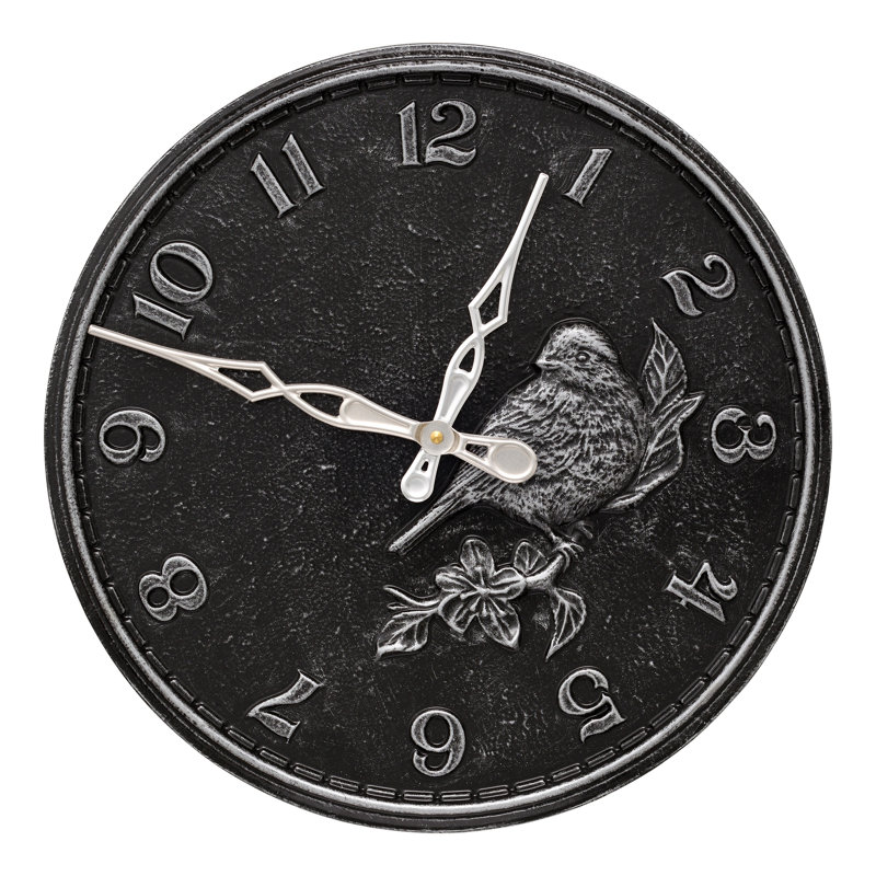 16" Wall Clock, Black/Silver