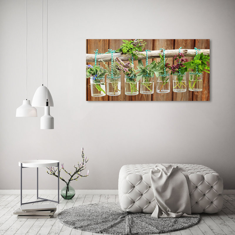 Herbs In Jars - No Frame Print on Canvas