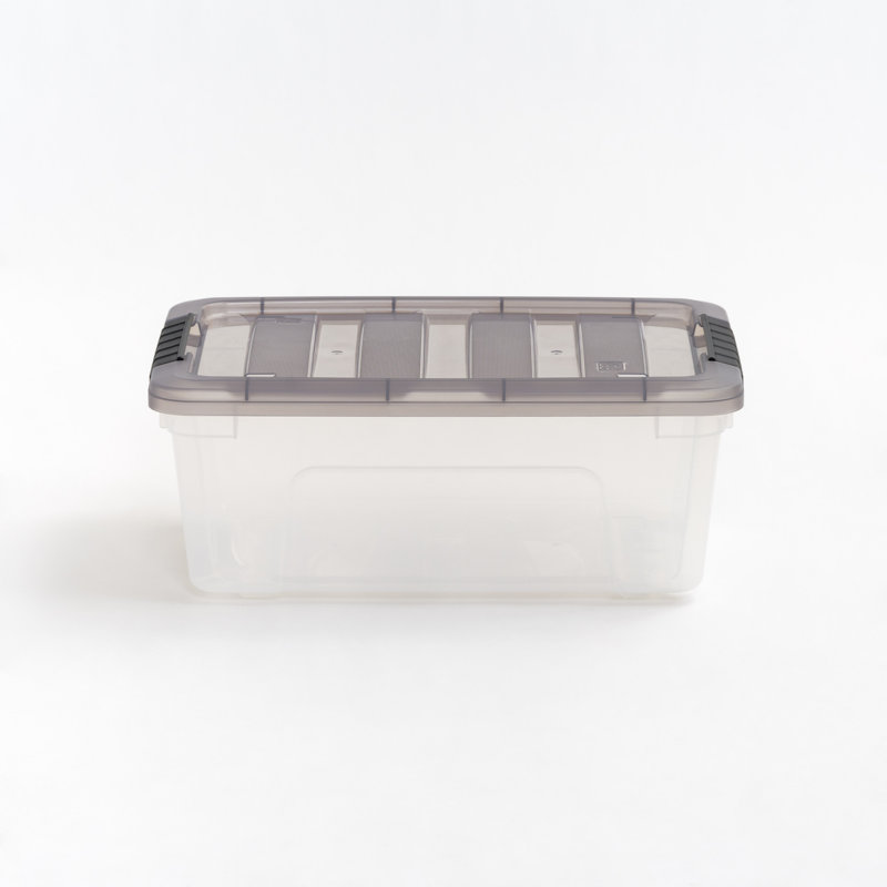IRIS 12 pte / 3 gallons Boîtes de rangement en plastique avec couvercles à loquet transparents - paquet de 8